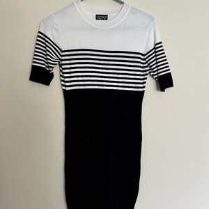 Topshop Black and White Striped Dress size 4